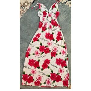 Aloha Fashion Women's Hawaiian Floral Dress Pink One Size